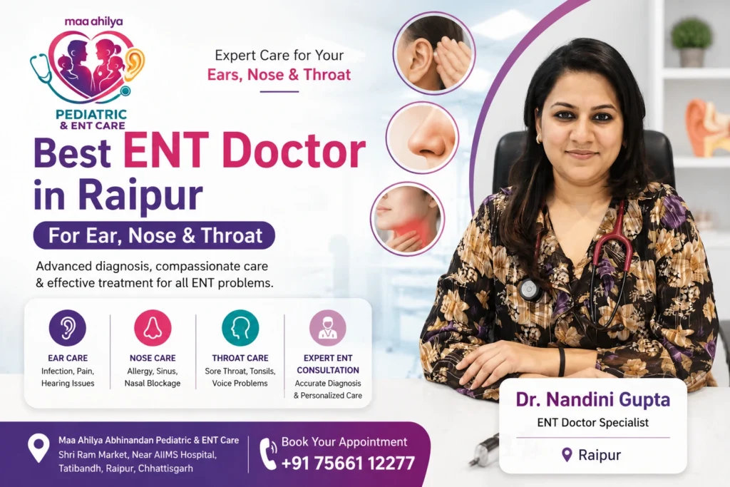 Ear nose and throat problems evaluated by an ENT specialist